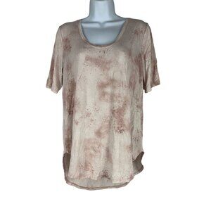 24/7 Maurices Women's M Tie-Dye T-Shirt Rayon/Spandex Pink & Beige